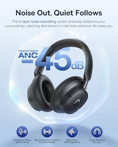 Baseus Bass BH1 NC Wireless Noise Cancelling Headphones Hi‑Res 80H Playtime