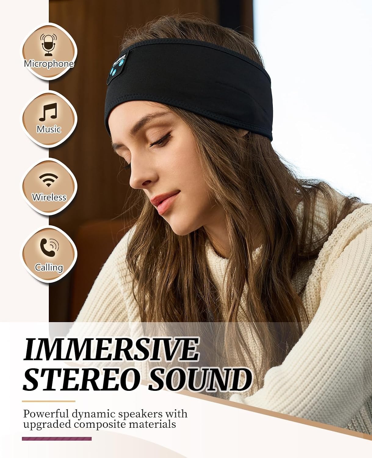 Wireless Bluetooth Sleep Headphones – HD Stereo Sports Headband for Comfort