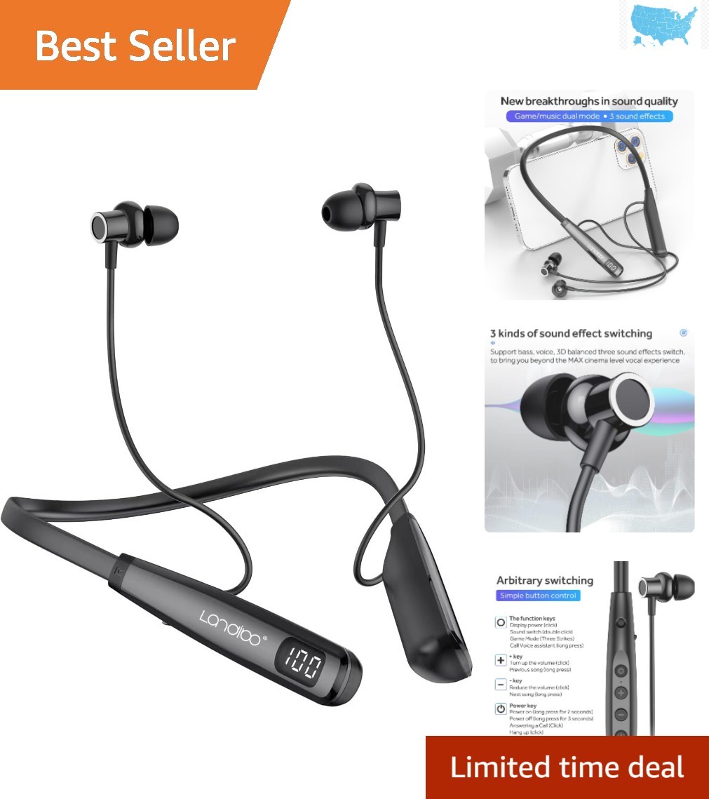 Active Noise Cancellation Wireless Earphones – 100H Battery Life & Waterproof
