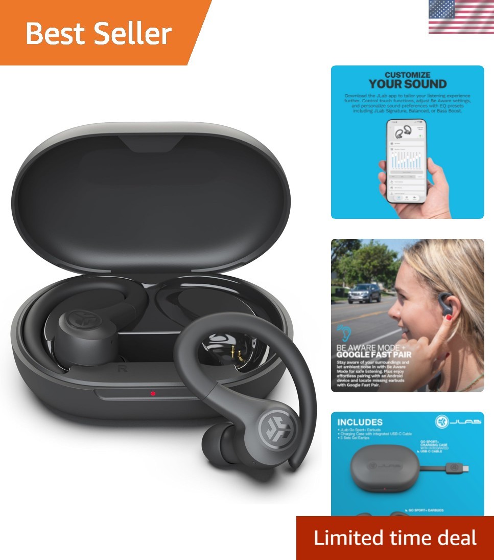 Go Sport+ Sweatproof Wireless Workout Earbuds – 35+ Hours Playtime, C3 Calling