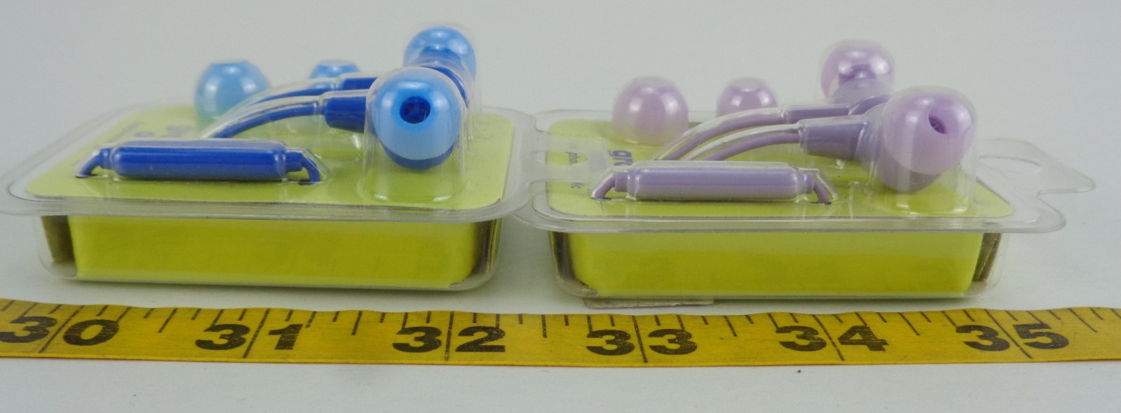 Lot of 2 New Onn Groove Earphones with Mic Microphone Blue & Lilac (purple)