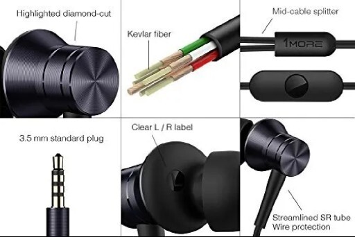 1MORE Piston Fit in-Ear Earphones Fashion Durable Headphones with 4 Color Noise