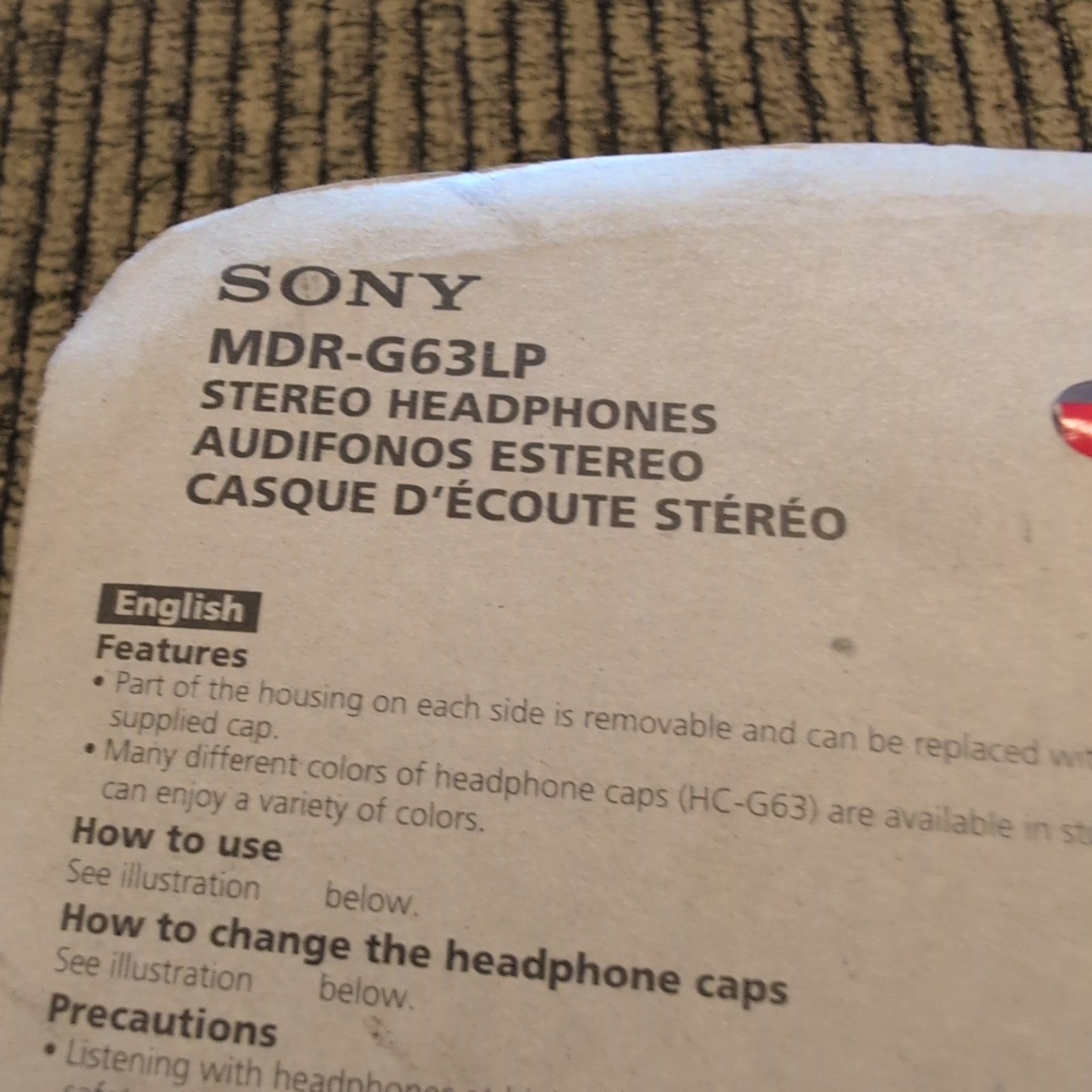 Vintage SONY PSYC Street Wear MDR-G63LP Headphones Walkman 2 color NEW SEALED