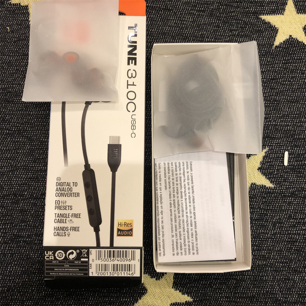 Genuine JBL Tune 310C USB-C In-Ear Wired Headphones T310C Type-C w/Remote & MIC
