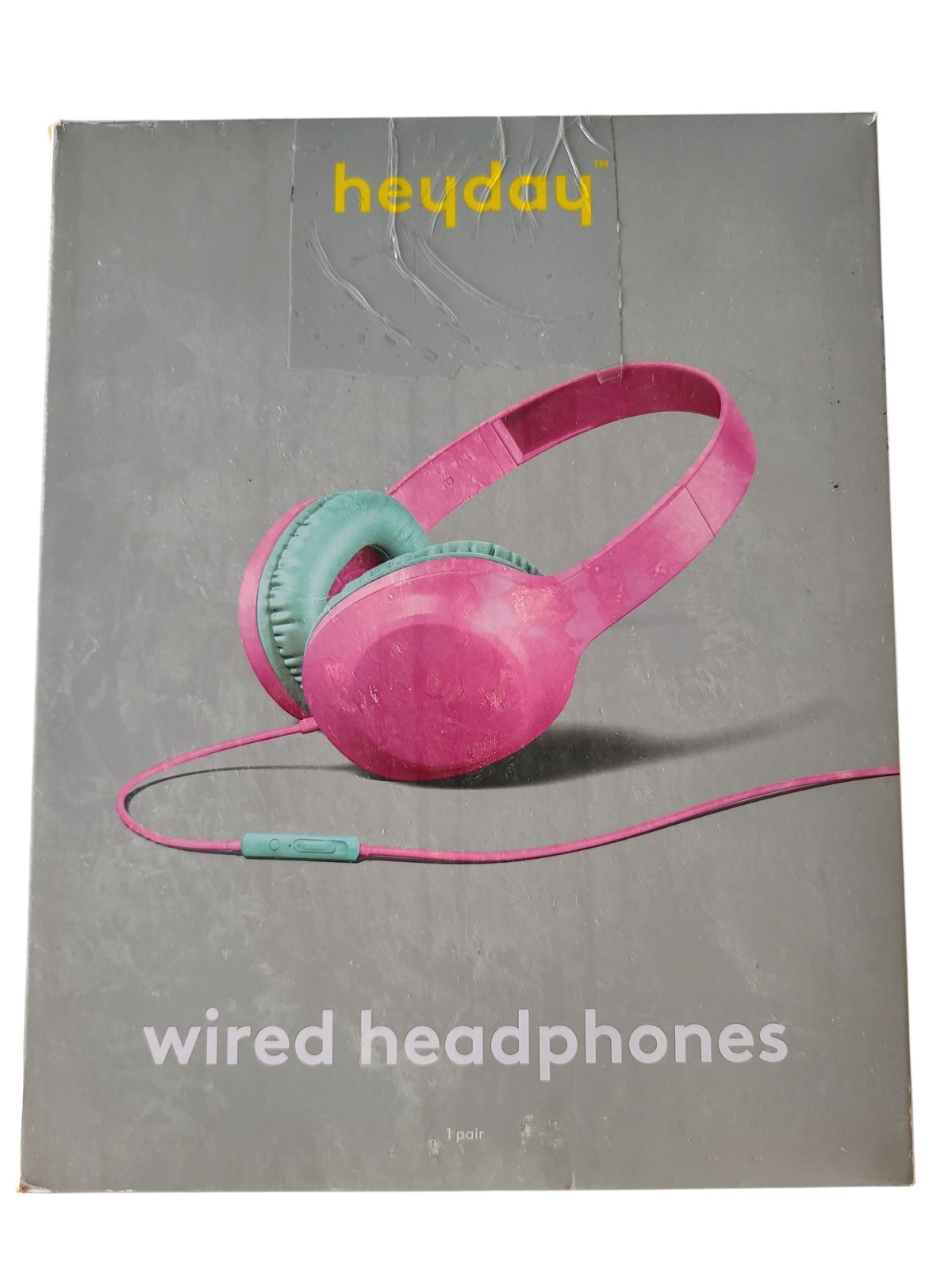 Wired On-Ear Headphones – heyday™ Candy Pink – Built-in Mic – Foam Cushions