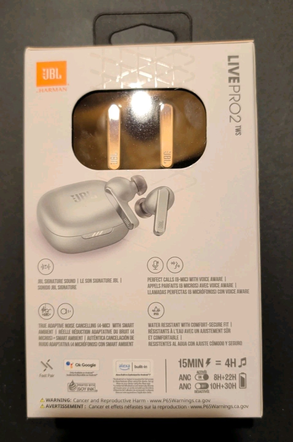 JBL Live Pro 2 Wireless Bluetooth Noise Cancelling Earbuds -Silver…