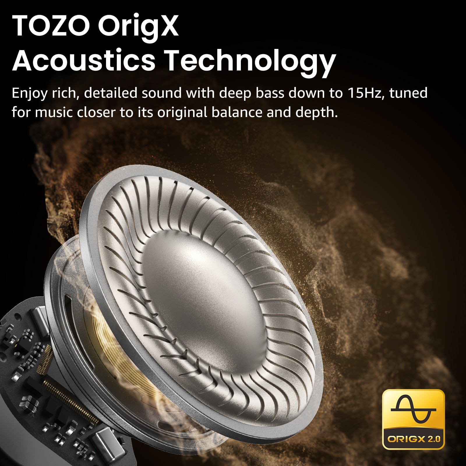 TOZO NC9 Hybrid Active Noise Cancelling Wireless Earbuds, Red | Refur