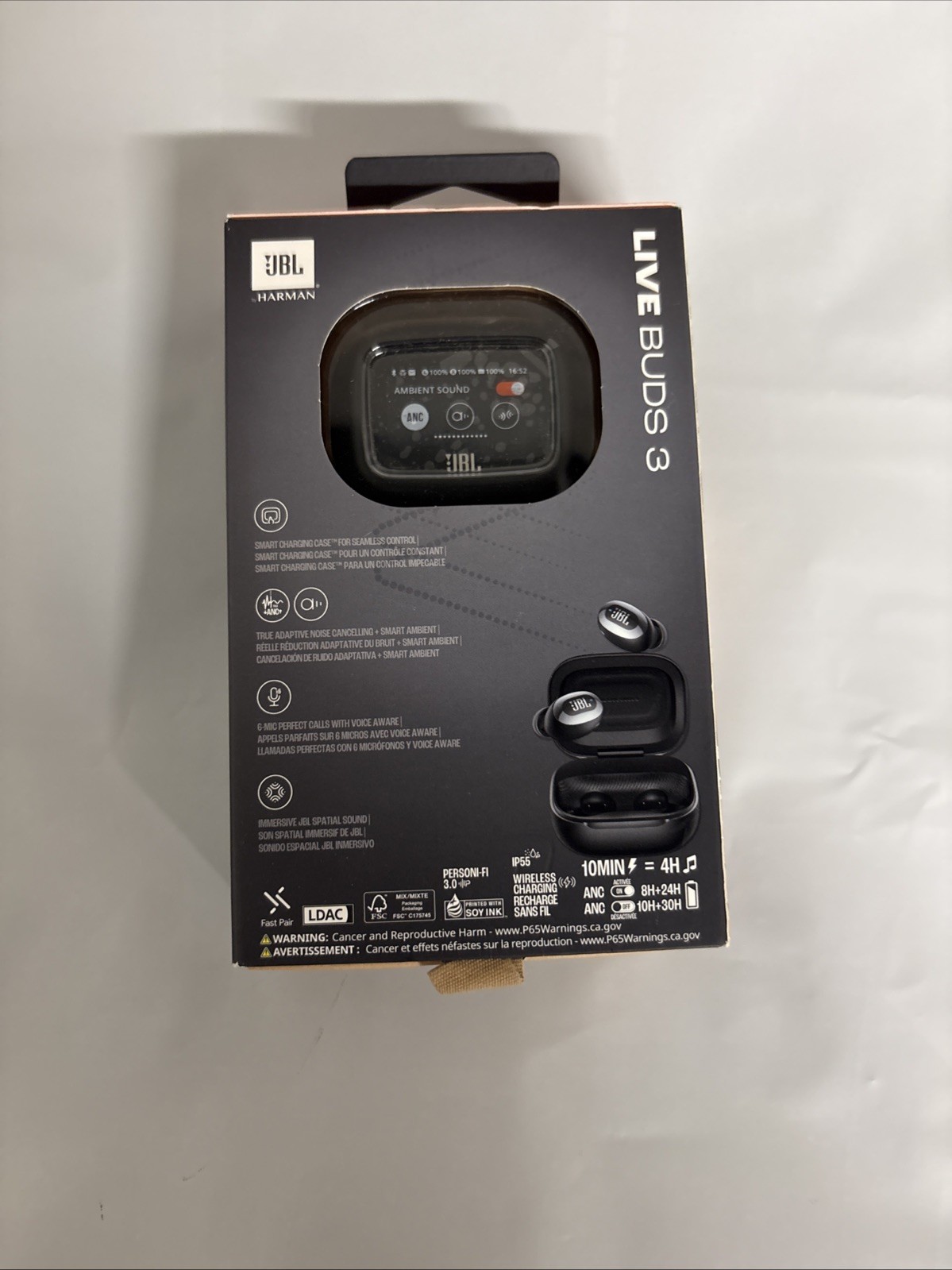 JBL JBLLIVEBUDS3BLKAM-Z Live Buds 3 True Earbuds, Black