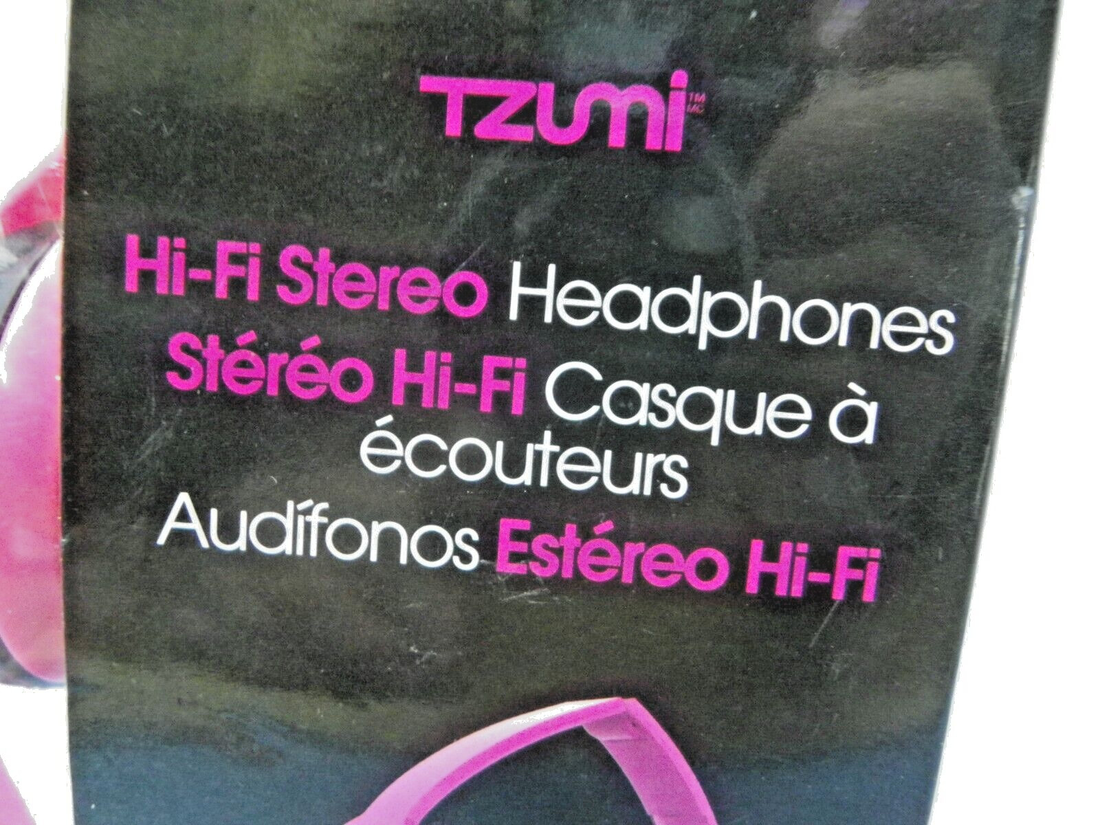Tzumi Hi-Fi Stereo Headphones Foldable Pink Comp w/Smartphones & Tablets 3.5mm