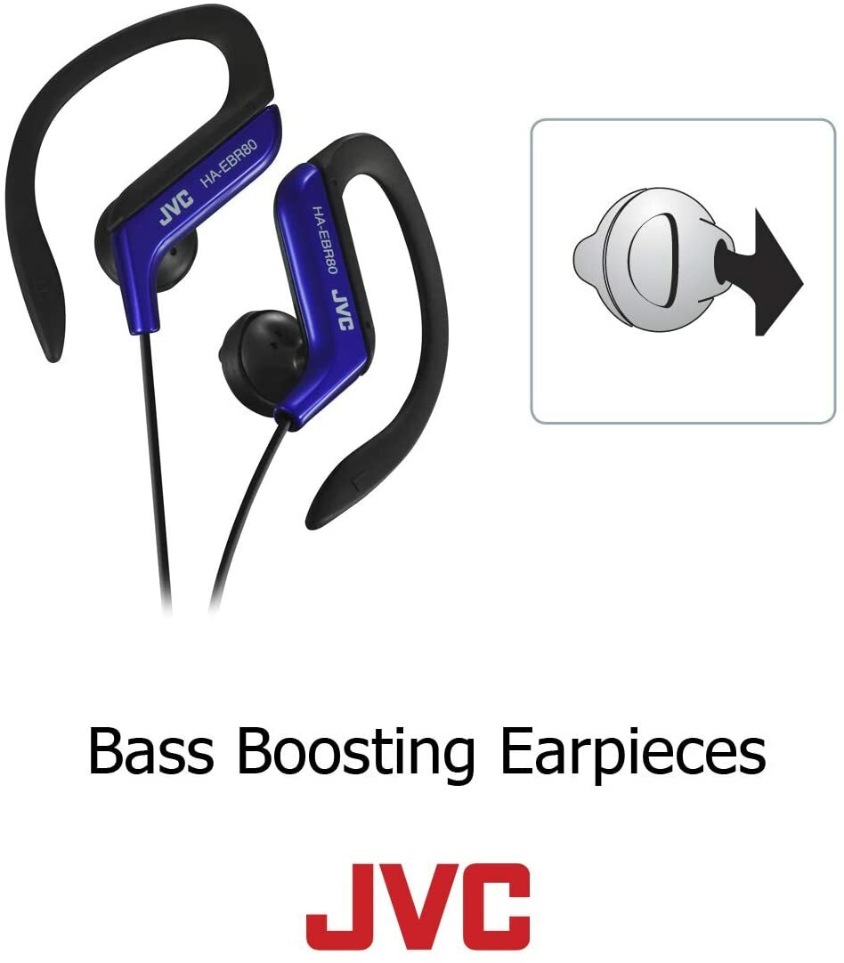 JVC Sport Clip Earphones with Microphone (HA-EBR80), assorted colors, *NEW*