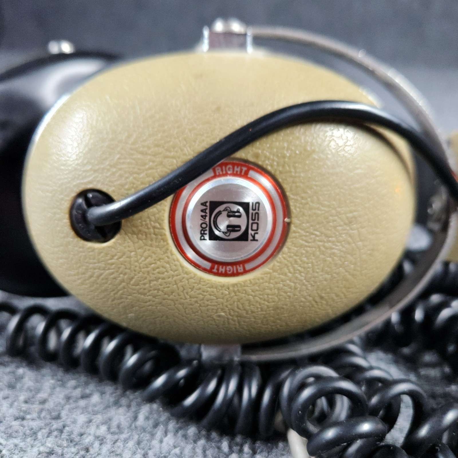 Vintage Koss Pro 4AA Headphones Professional Studio Monitors Coiled Cable