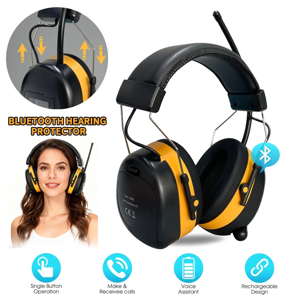 FM Radio Ear Protection Bluetooth Headphones Ear Defenders Ear Muffs Adults