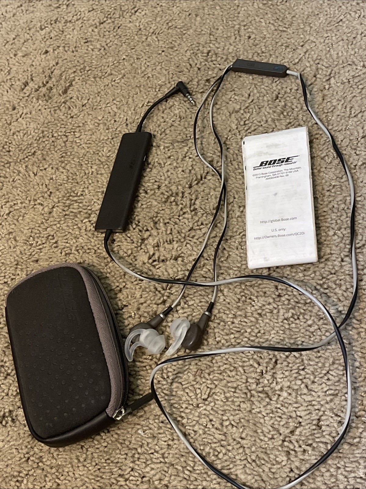Bose QC20 QuietComfort 20i Noise Cancelling Earphones Earbuds Black/Grey – READ