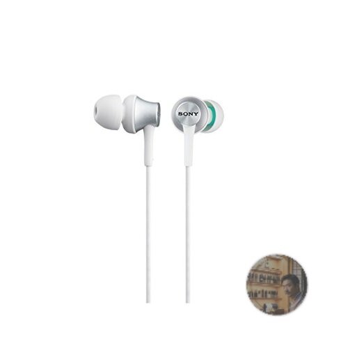 Sony MDR-EX450 White In-Ear Headphones Aluminum Housing Hybrid Earpieces New