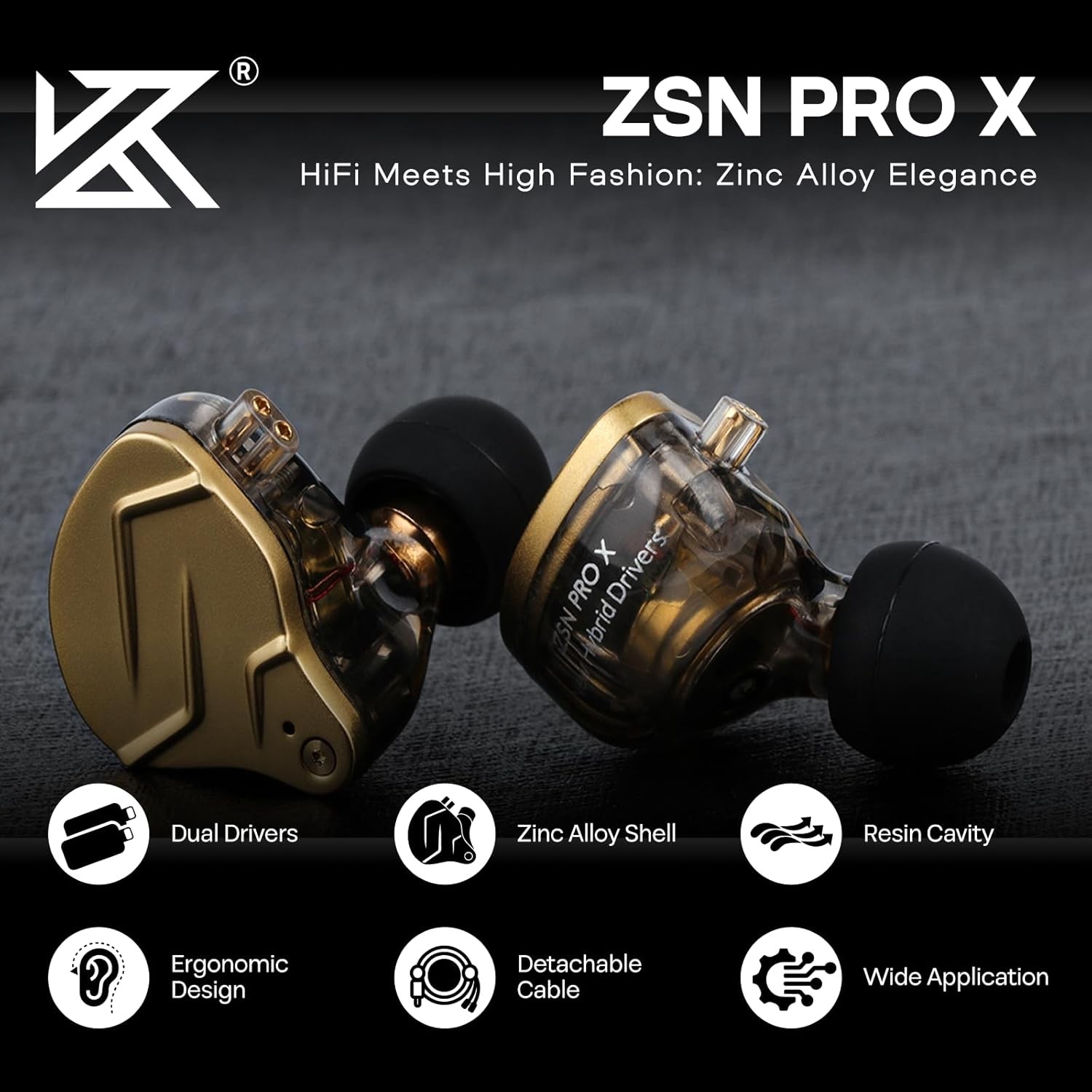 KZ ZSN PRO X Dual Driver 1BA+1DD Hybrid Metal Earphones Hifi In-Ear Monitor with