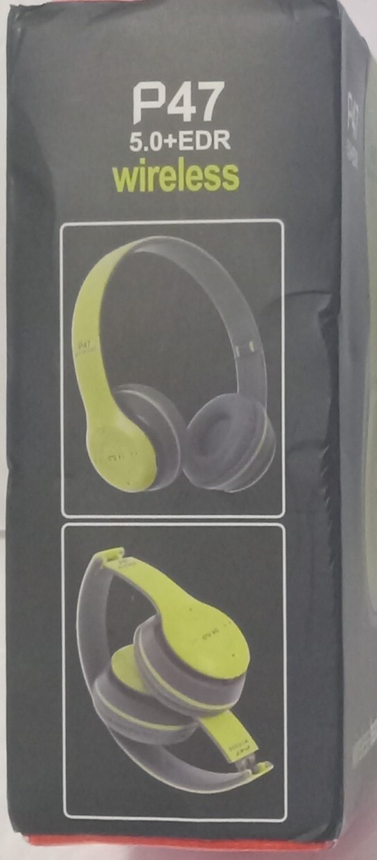 Bluetooth Headphones TF Card/FM Stereo Radio, MP3, P47 5.0+EDR Lime NEW Open Box