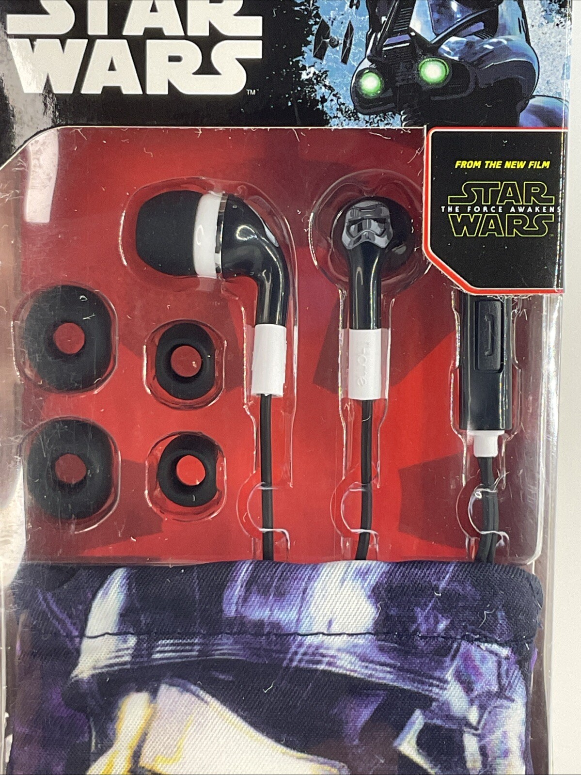 Star Wars – Earbuds w/Pouch, Call & Answer Button, Noise Isolating, NEW. (E4)