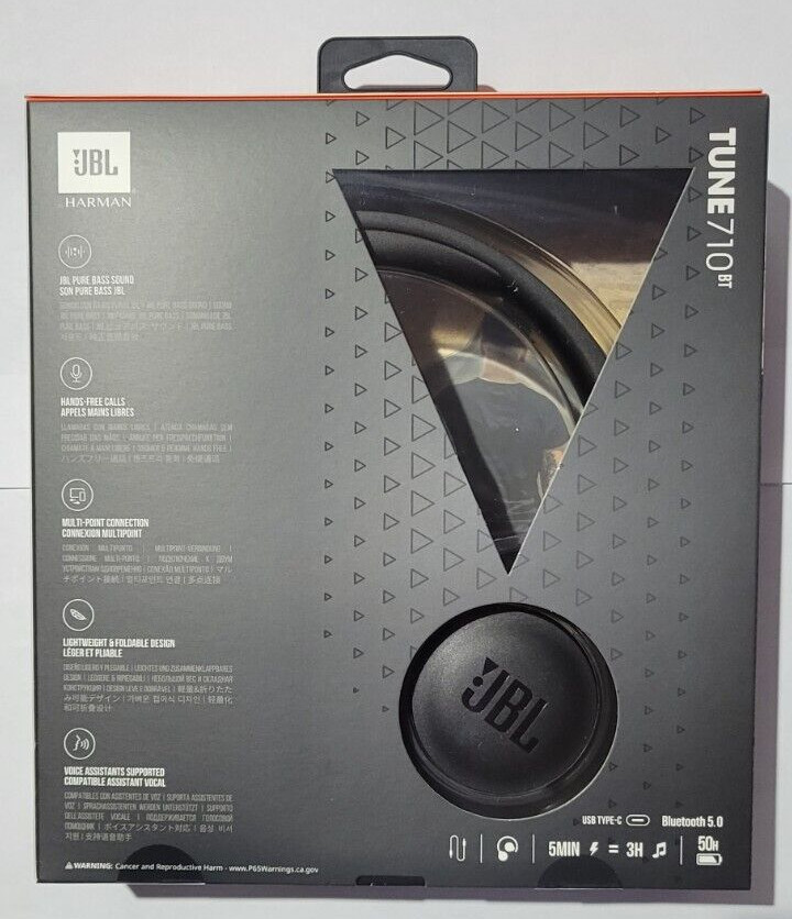 JBL Tune 710BT Pure Bass Wireless Headphones Black