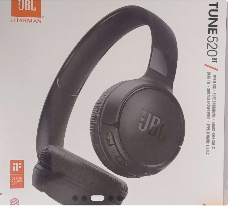 JBL Tune 520BT Bluetooth Wireless On-Ear Headphones Built-In Mic USB-C Black