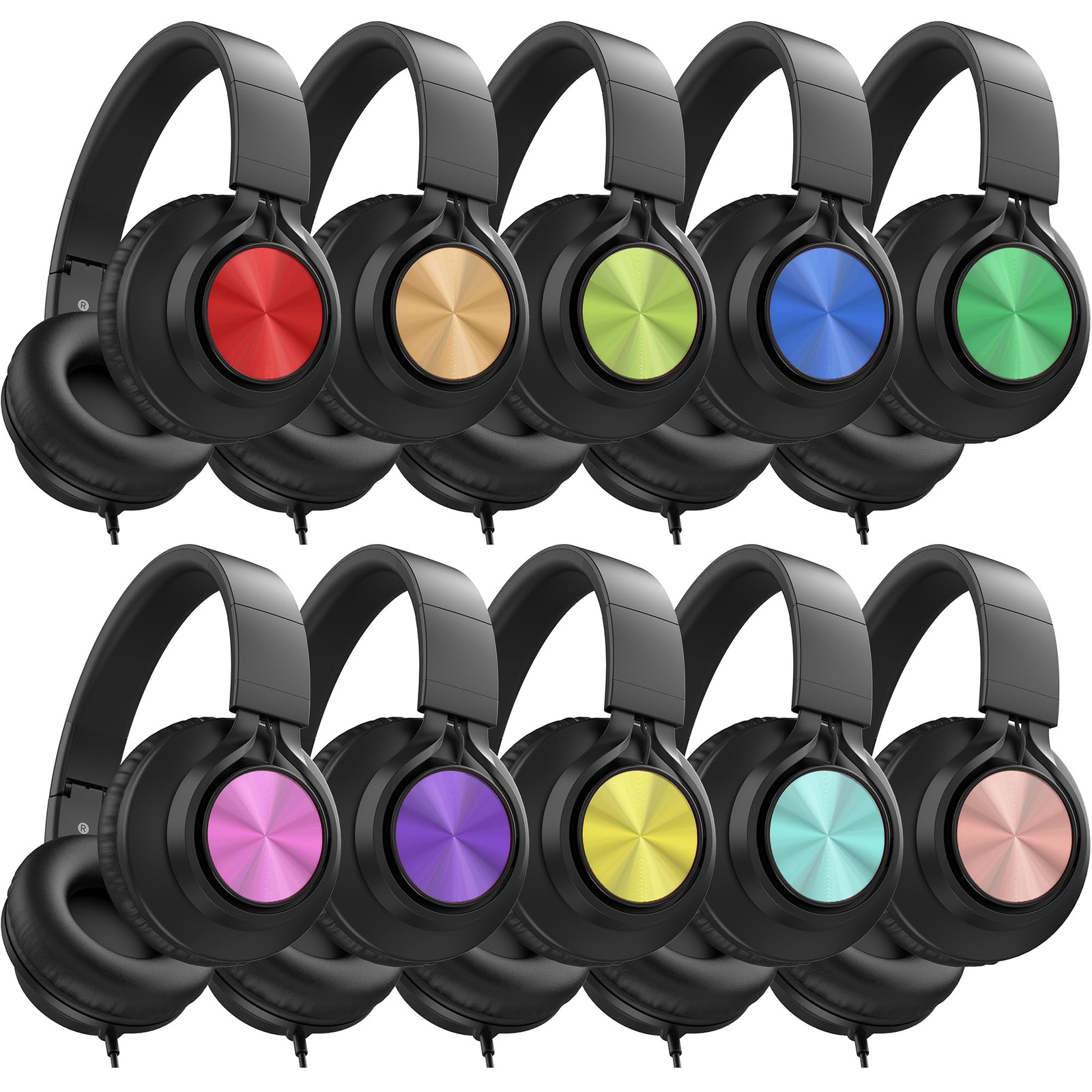 Classroom Headphones Bulk 10 Pack – Wired Headphones for for School, K-12 Stu…