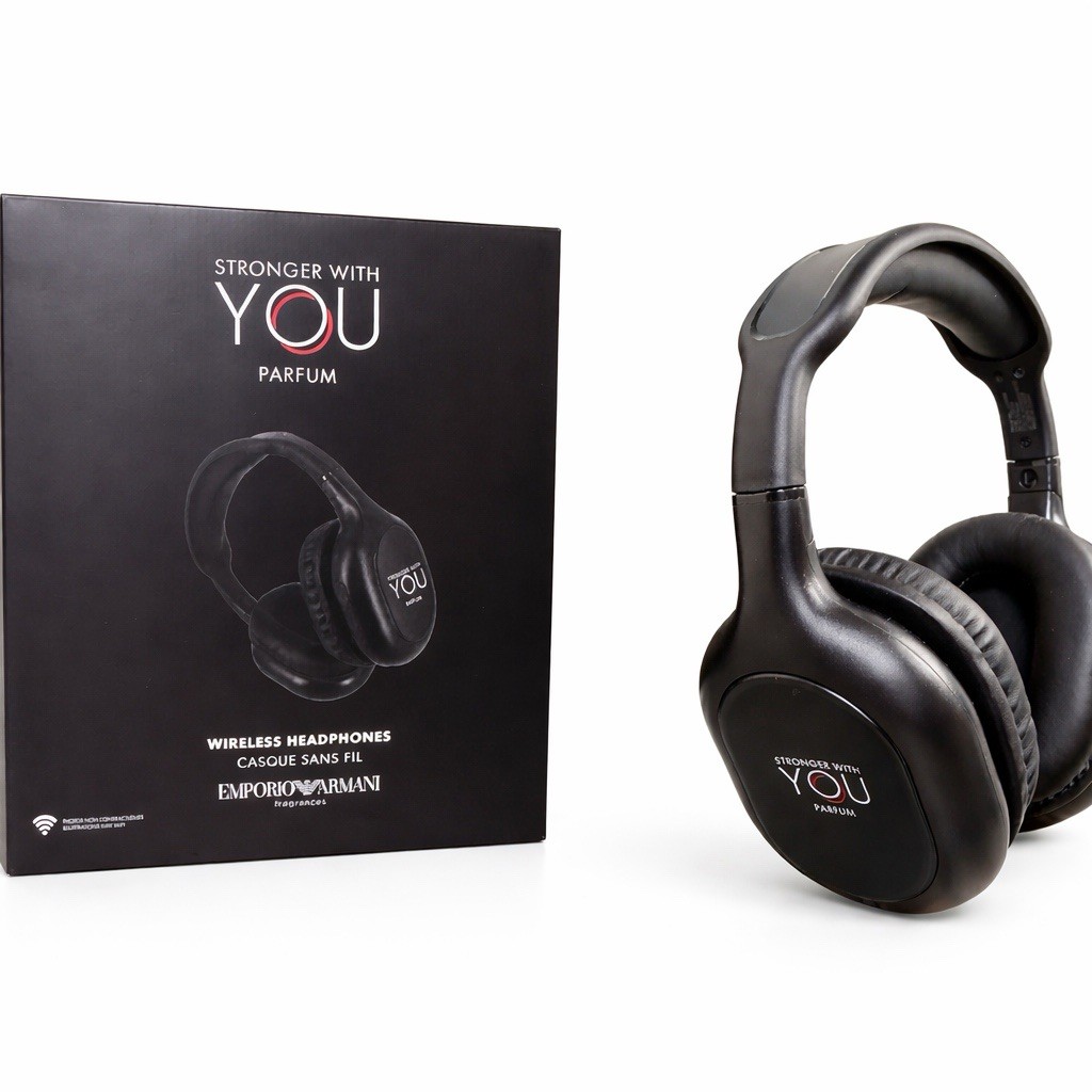 Emporio Armani Stronger With You Headphones Wireless Black Limited Edition NEW