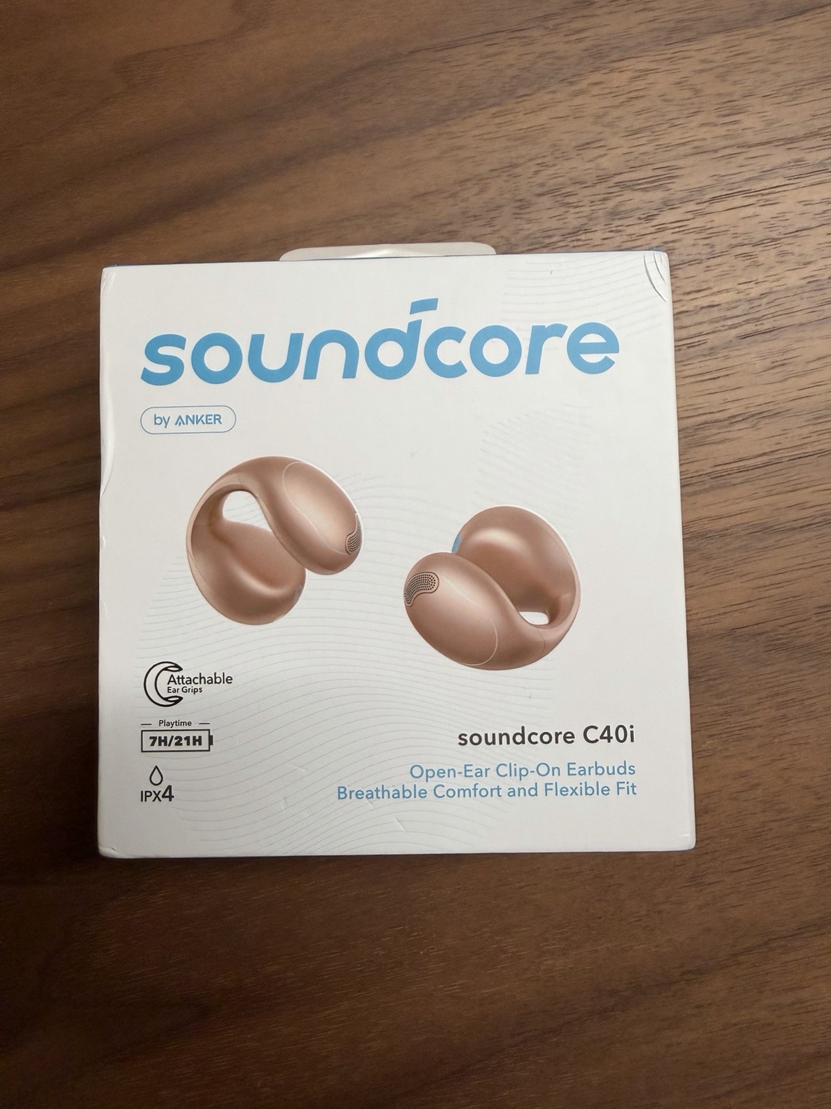 Soundcore C40i by Anker Wireless Open-Ear Clip-On Earbuds Bronze open box new