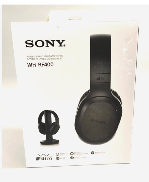 Sony WH-RF400 Wireless Home Theater Headphones w/ Charging Dock & WALL ADAPTER