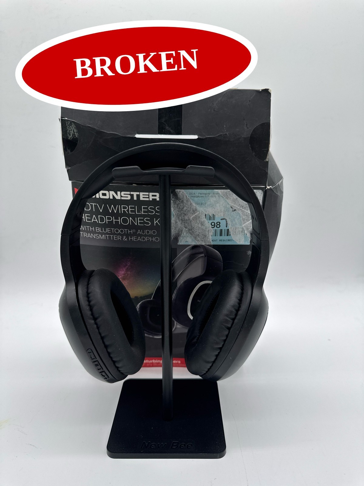 (BROKEN) Monster Monacor HDTV Wireless Headphone KIT B MTH91001WW-2 Black