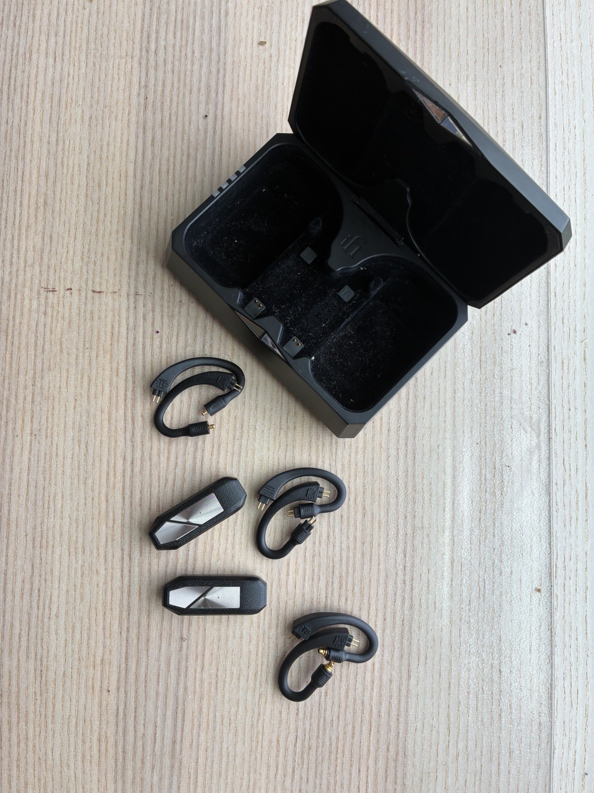 iFi go pod. Wireless Bluetooth In-Ear Earbuds w/ Charging Case, Black/Silver.