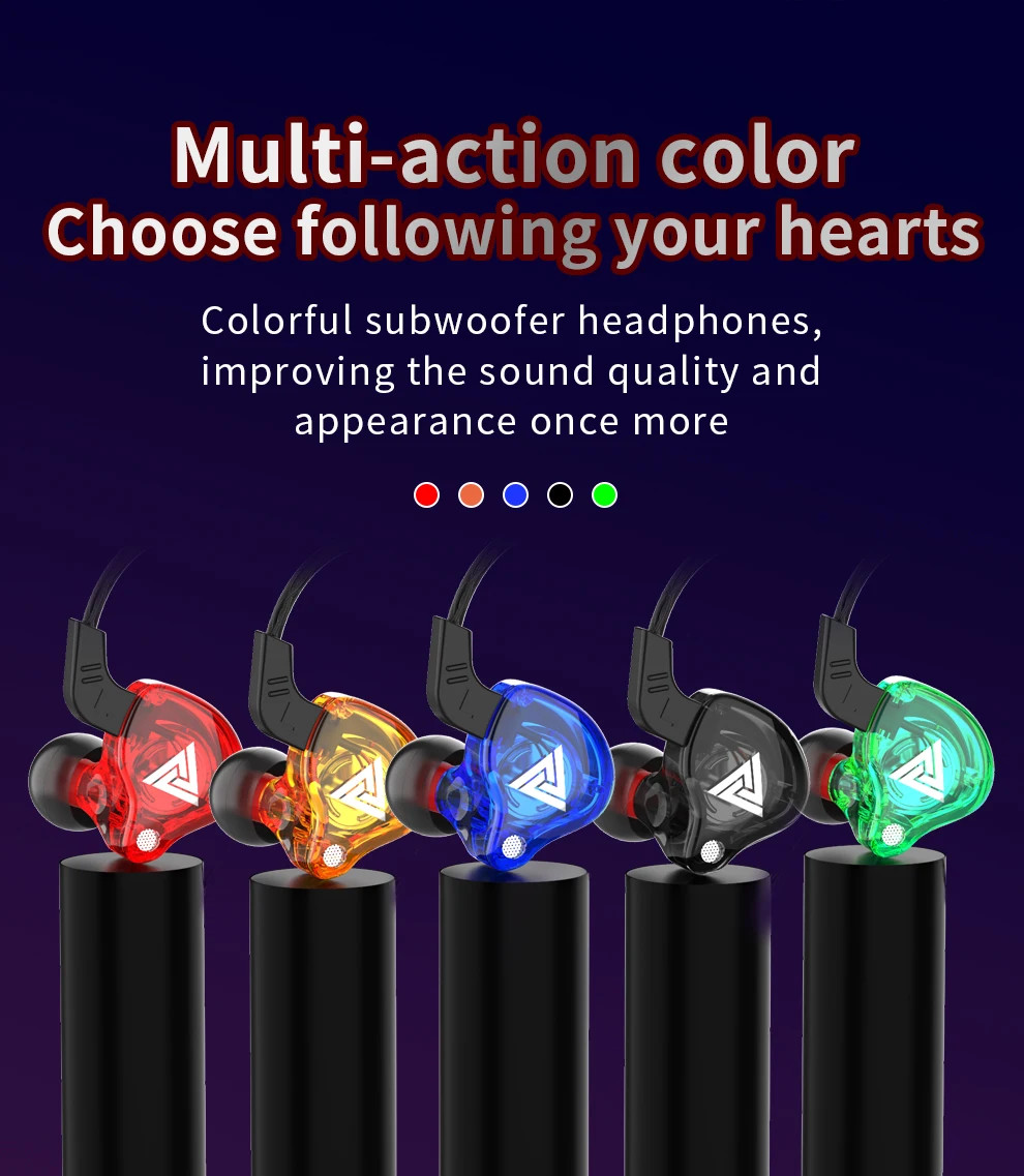 Original QKZ AK6 In Ear Earphone 6 Dynamic Driver Unit Headphone With Mic Stereo