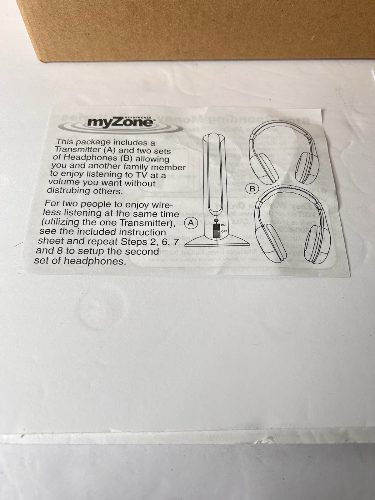My Zone Wireless TV Headphones As Seen On TV RCA
