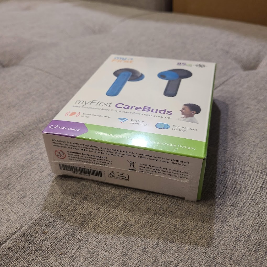 myFirst Carebuds Kids Earbuds Ear Pods – Also for Adults, Bluetooth, Space Blue