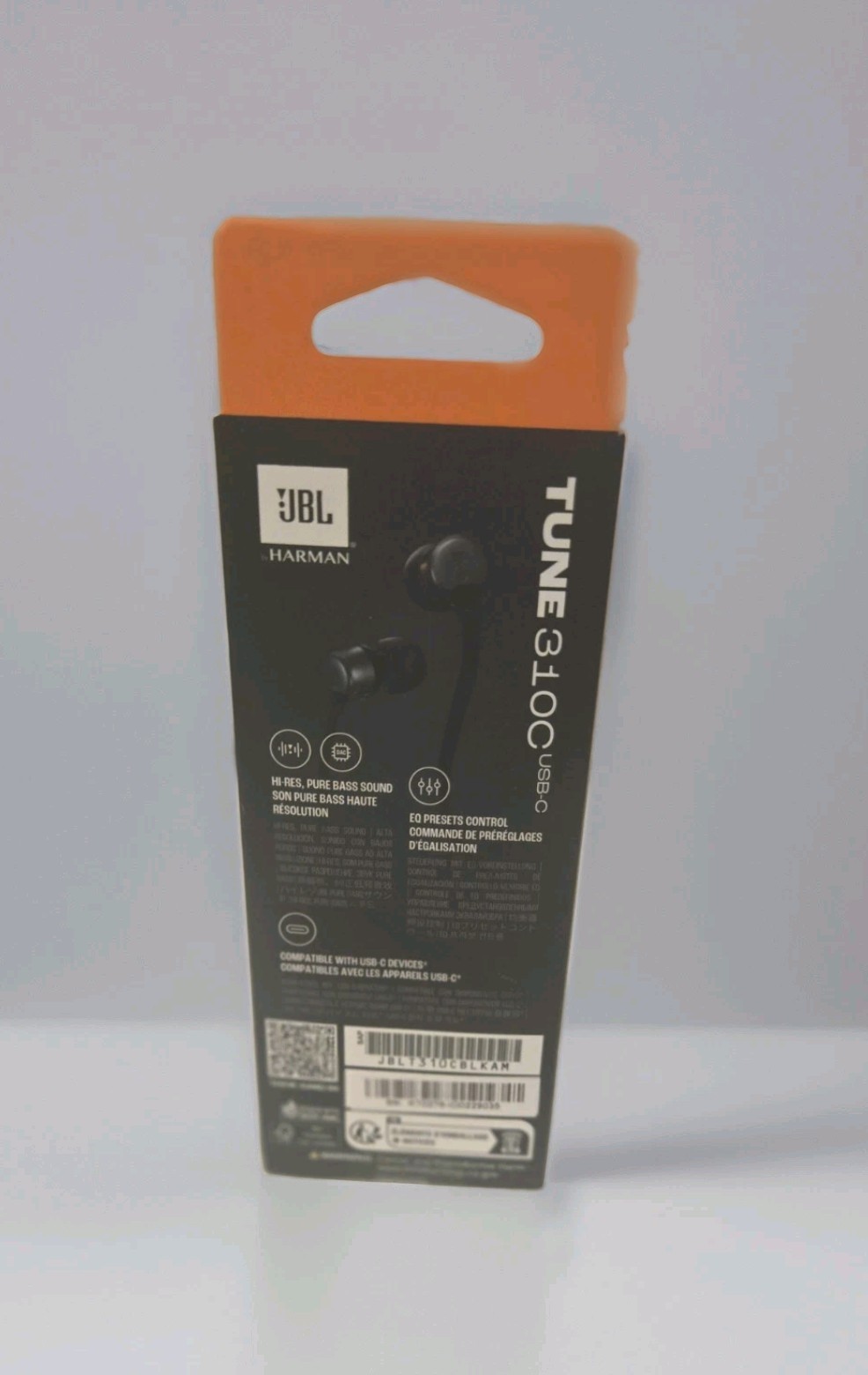 JBL Tune 310C USB-C Wired In-Ear Headphones Earbuds Mic Hi-Res Audio Black