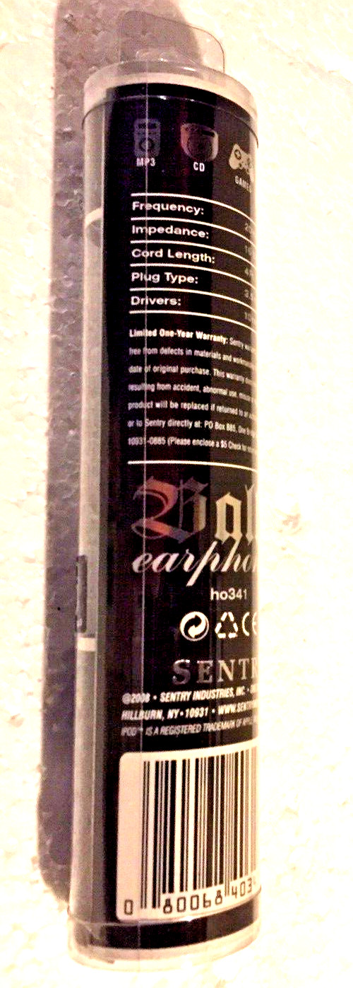 Sentry~ BALLS~ Earphones~EARBUDS~#HO341~16 Ohms~4 Ft. Cord~ i-pod/mp-3~Brand New