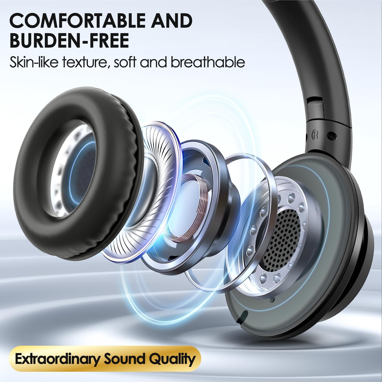 USB C Headphones Wired, Over-Ear Headphones with HD Mic & Memory Foam, Hi-Fi …