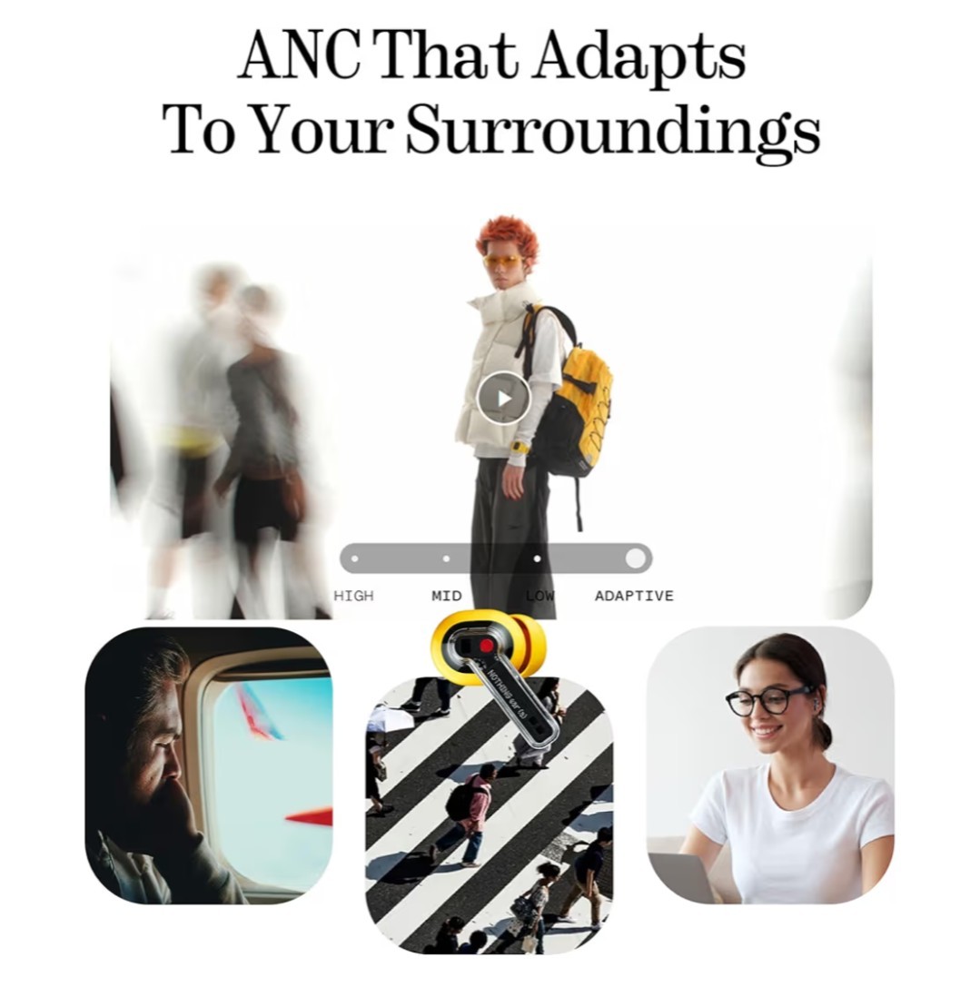 Nothing Ear (a) Wireless Bluetooth Earbuds ANC Hi-Res Audio Yellow NEW