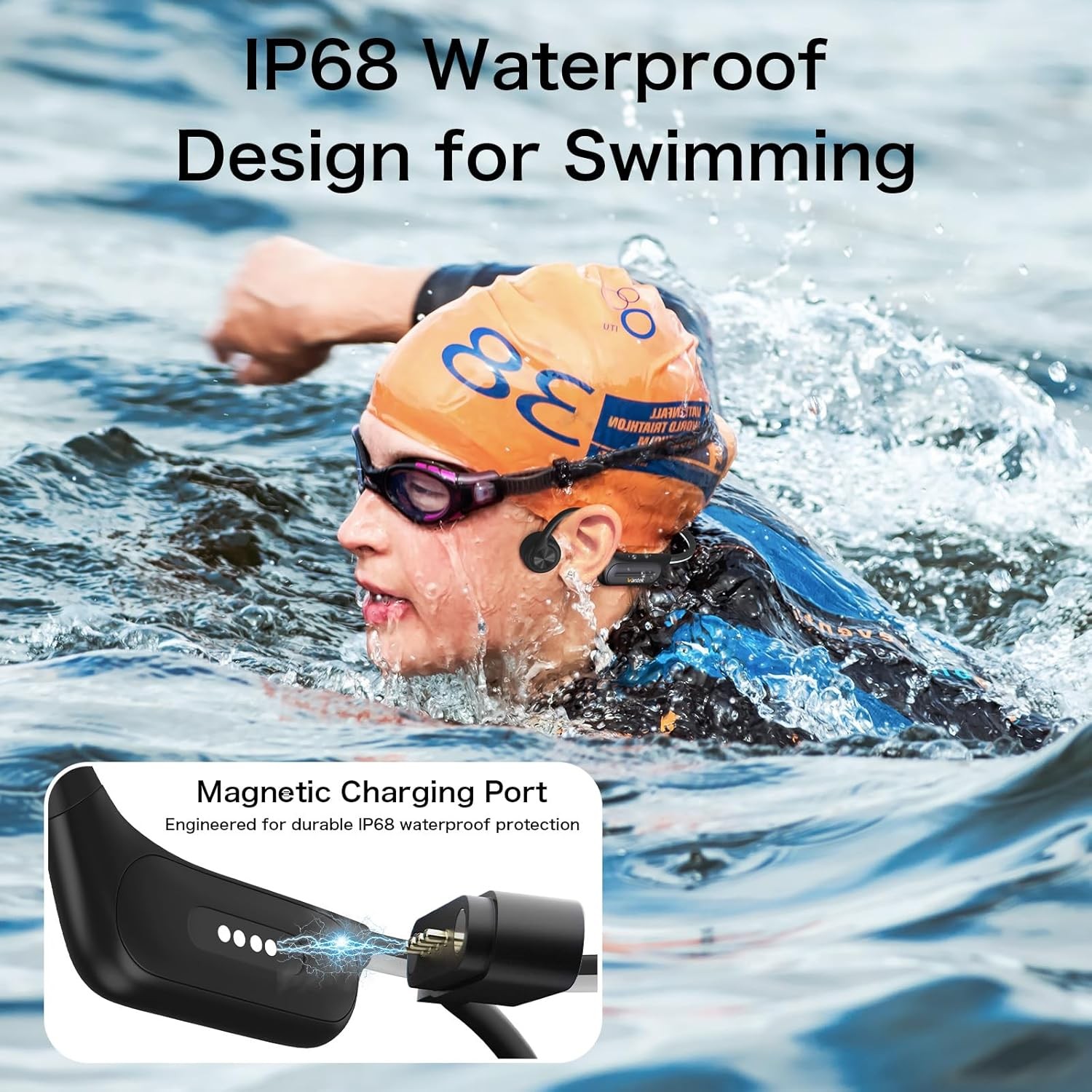 Wantek Bone Conduction Headphone Bluetooth Waterproof Earbuds 32G MP3 Player