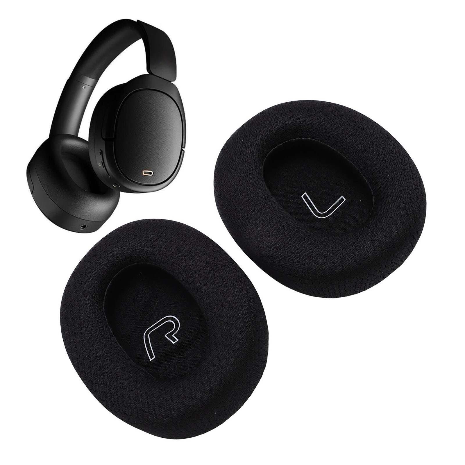 Headphone Earpads Comfortable Breathable Mesh Fabric Enhance Sound Quality AMHP
