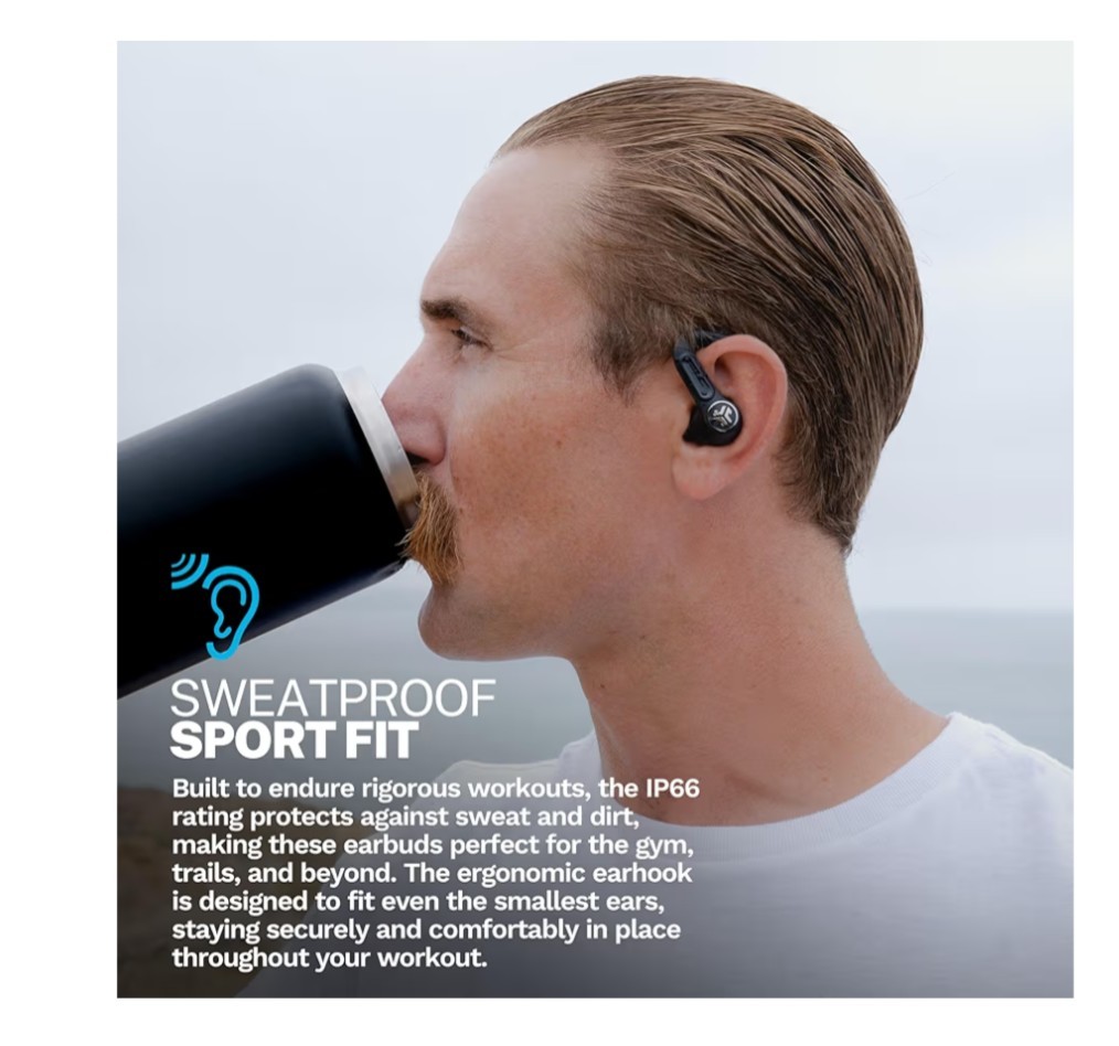JLAB Hi-Res Audio Wireless LDAC Hybrid Noise Canceling Epic SportsANC3 Dual Driv