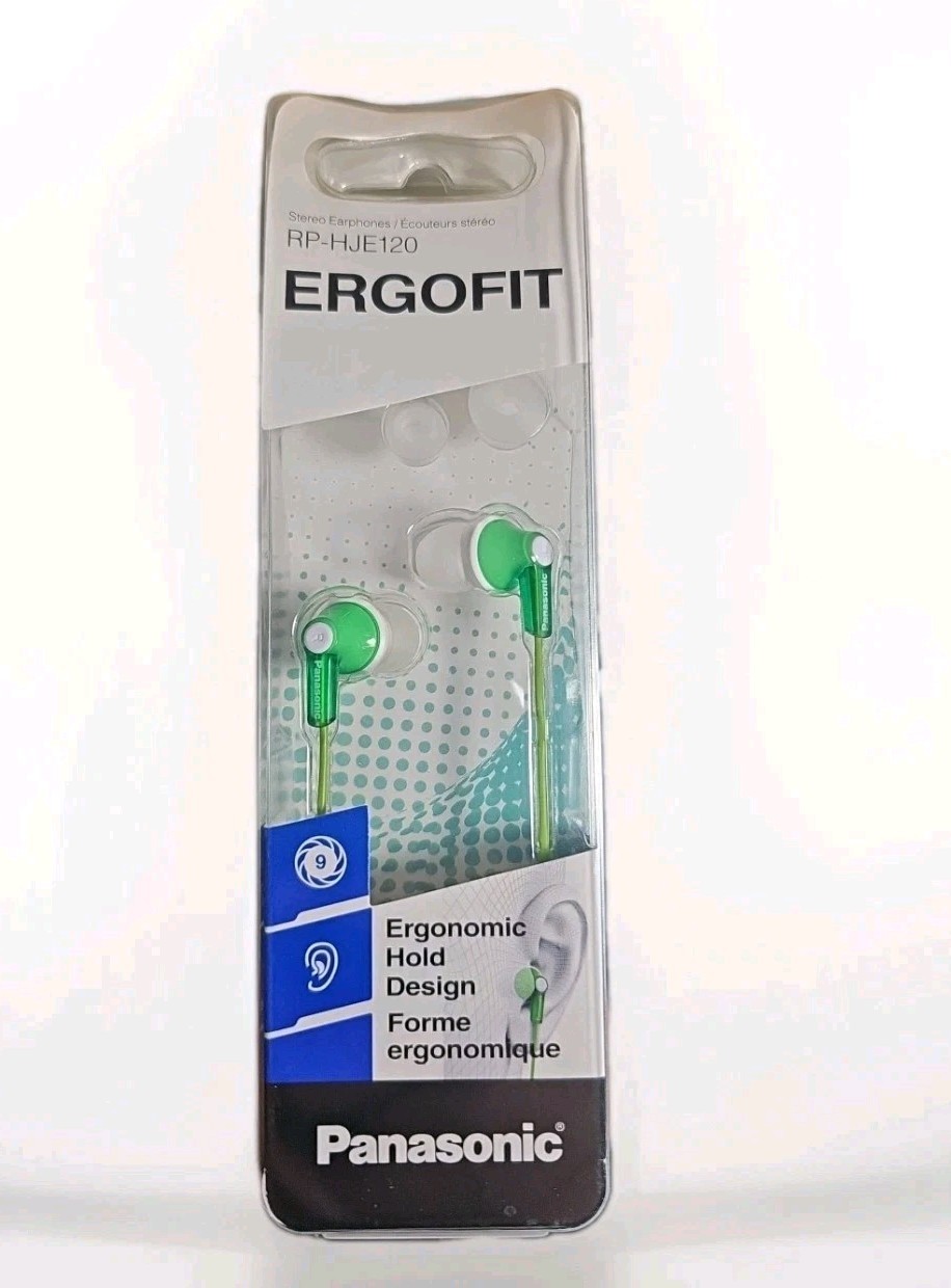 Panasonic ErgoFit In-Ear Earbud Headphones RP-HJE120 – Green
