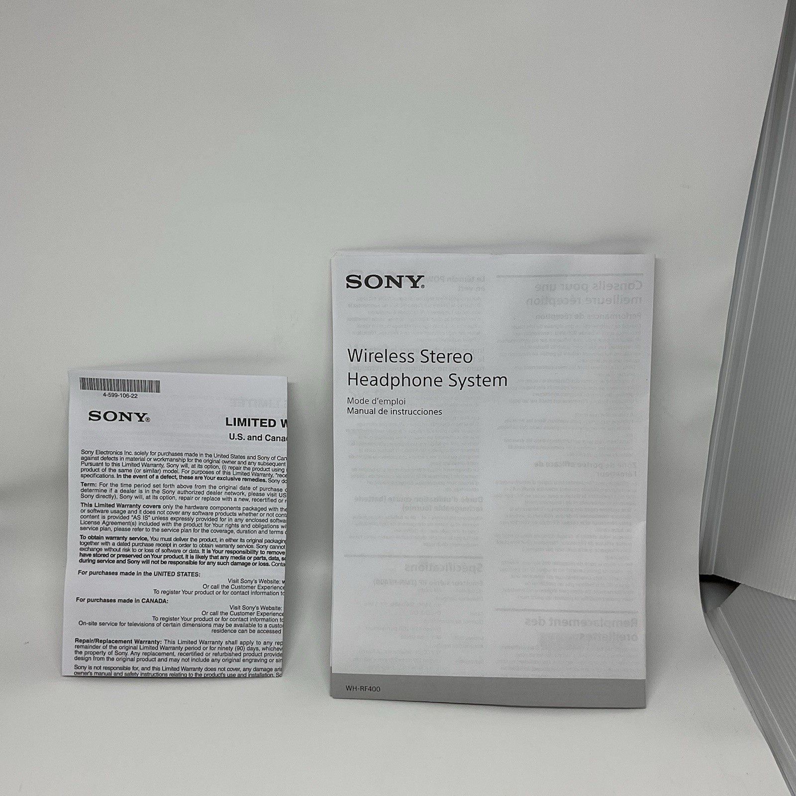 Sony WH-RF400 RF400 Wireless Home Theater Headphones – USED IN BOX