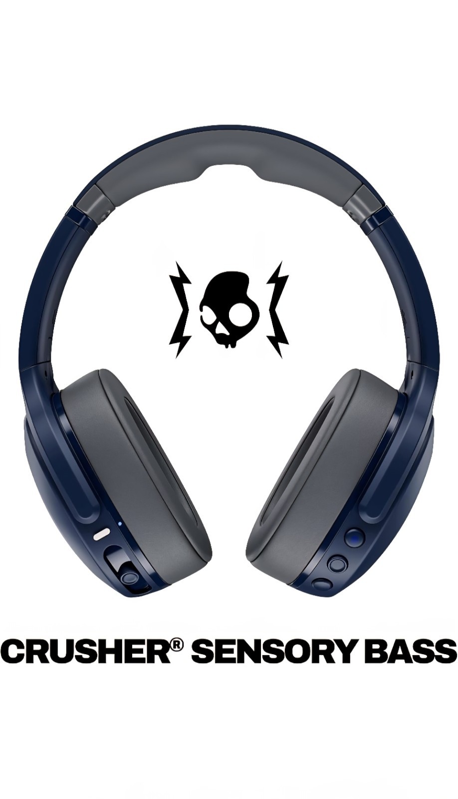 Skullcandy Crusher Evo Wireless Headphones Sensory Bass Blue/Gray Bluetooth