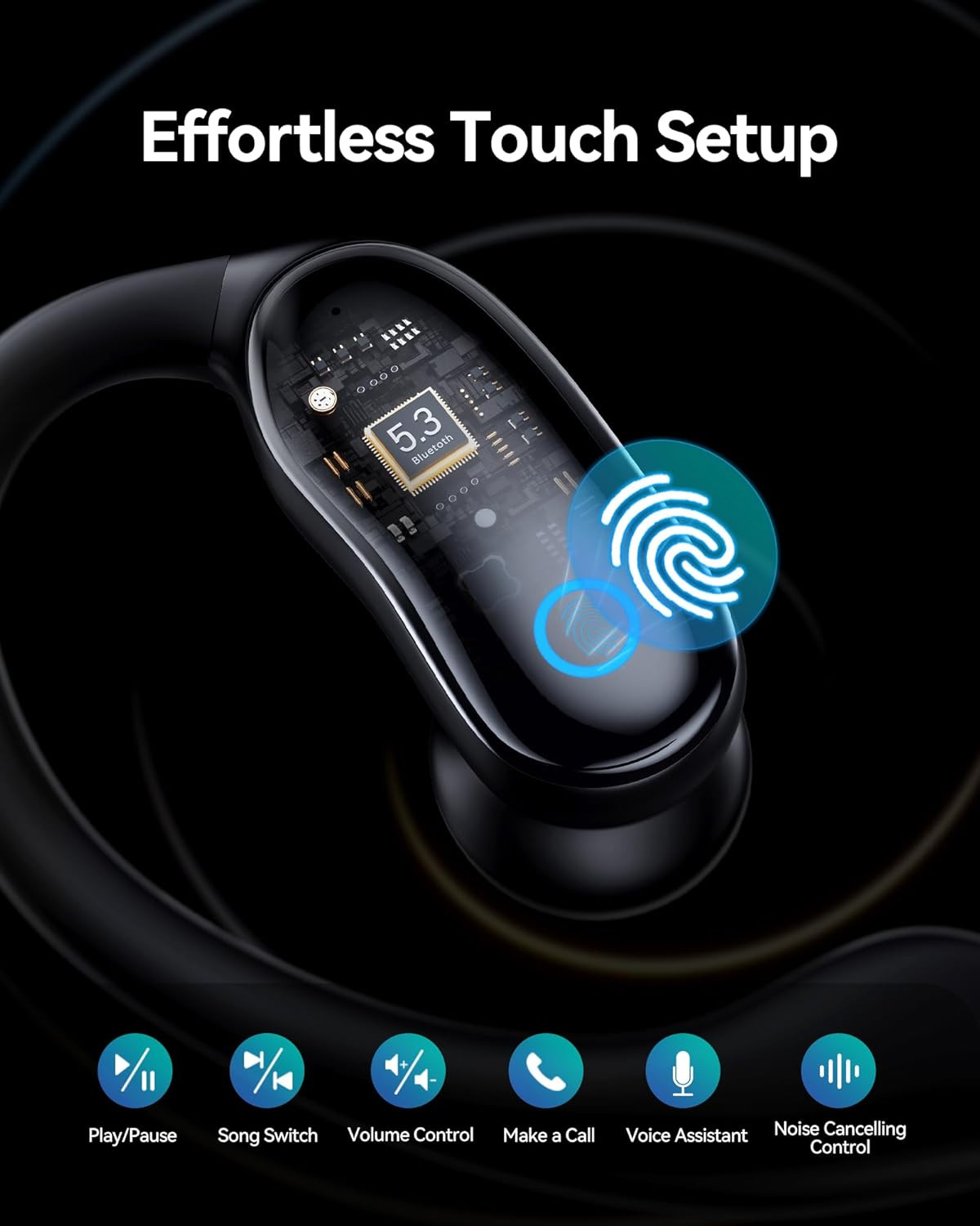 Active Noise Cancelling Ear Buds Wireless Earbuds 96Hrs Playback Bluetooth Headp