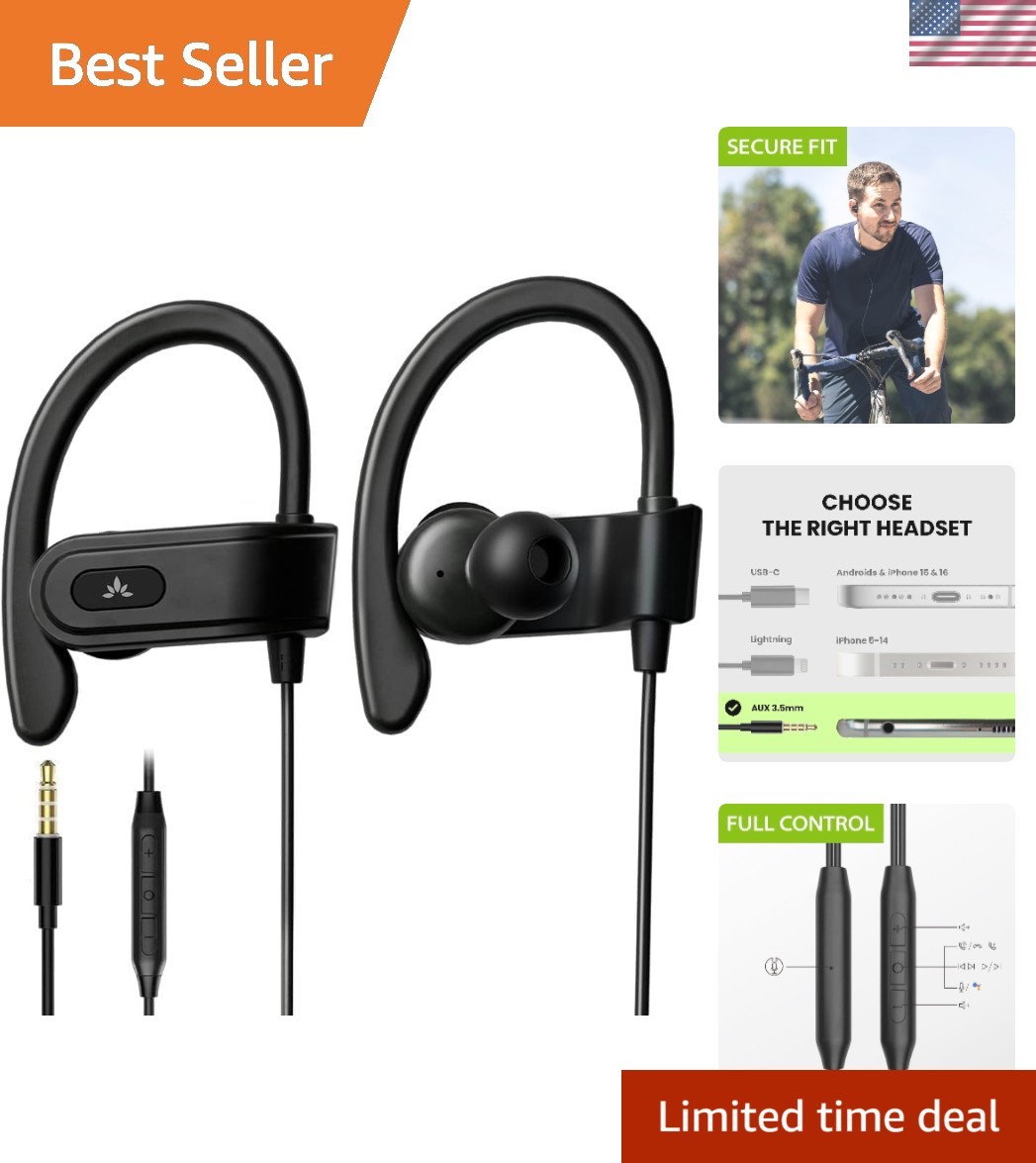 E171 AUX 3.5mm Wired Earbuds with Microphone – Perfect for Active Lifestyles