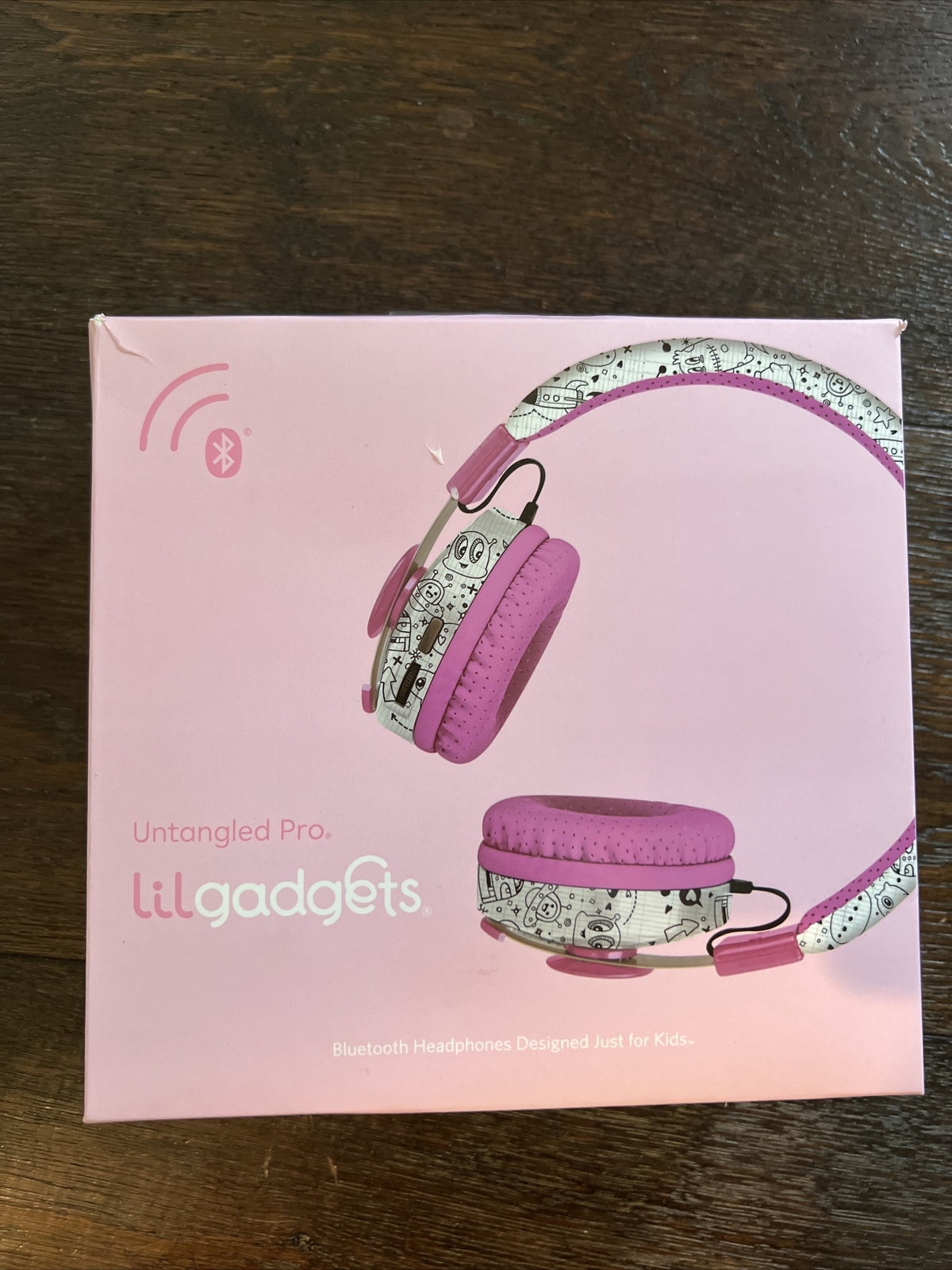 LilGadgets Untangled Pro Wireless Pink Girls Headphones, On-Ear Bluetooth