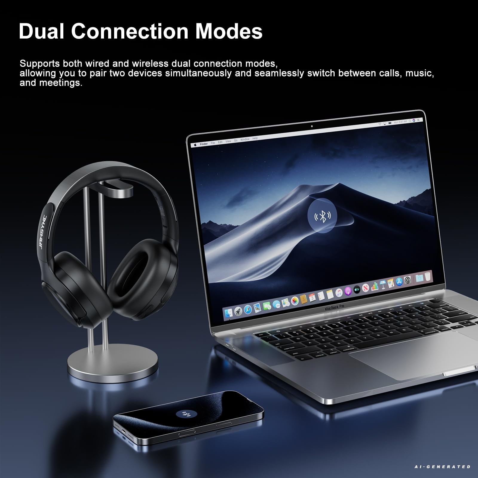 Wireless Noise Cancelling Headphones, 120H Playtime, Bluetooth 6.0, Over Ear, So