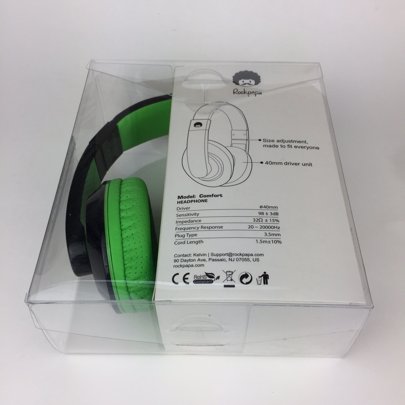 RockPapa On Ear Stereo Headphones Earphones for Adults Kids Childs Teens Adjusts