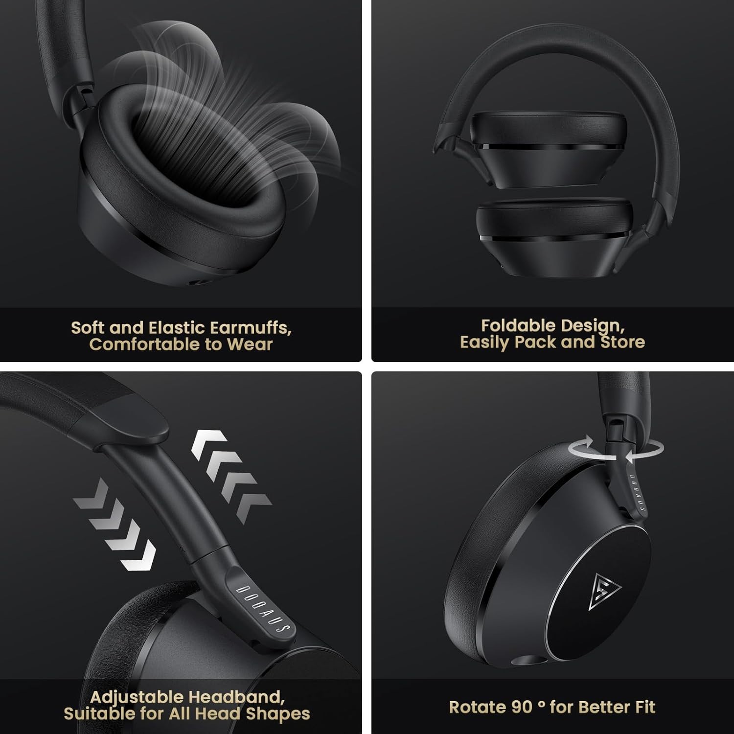 Over-Ear Studio Headphones with 50mm Drivers for Exceptional Sound Clarity