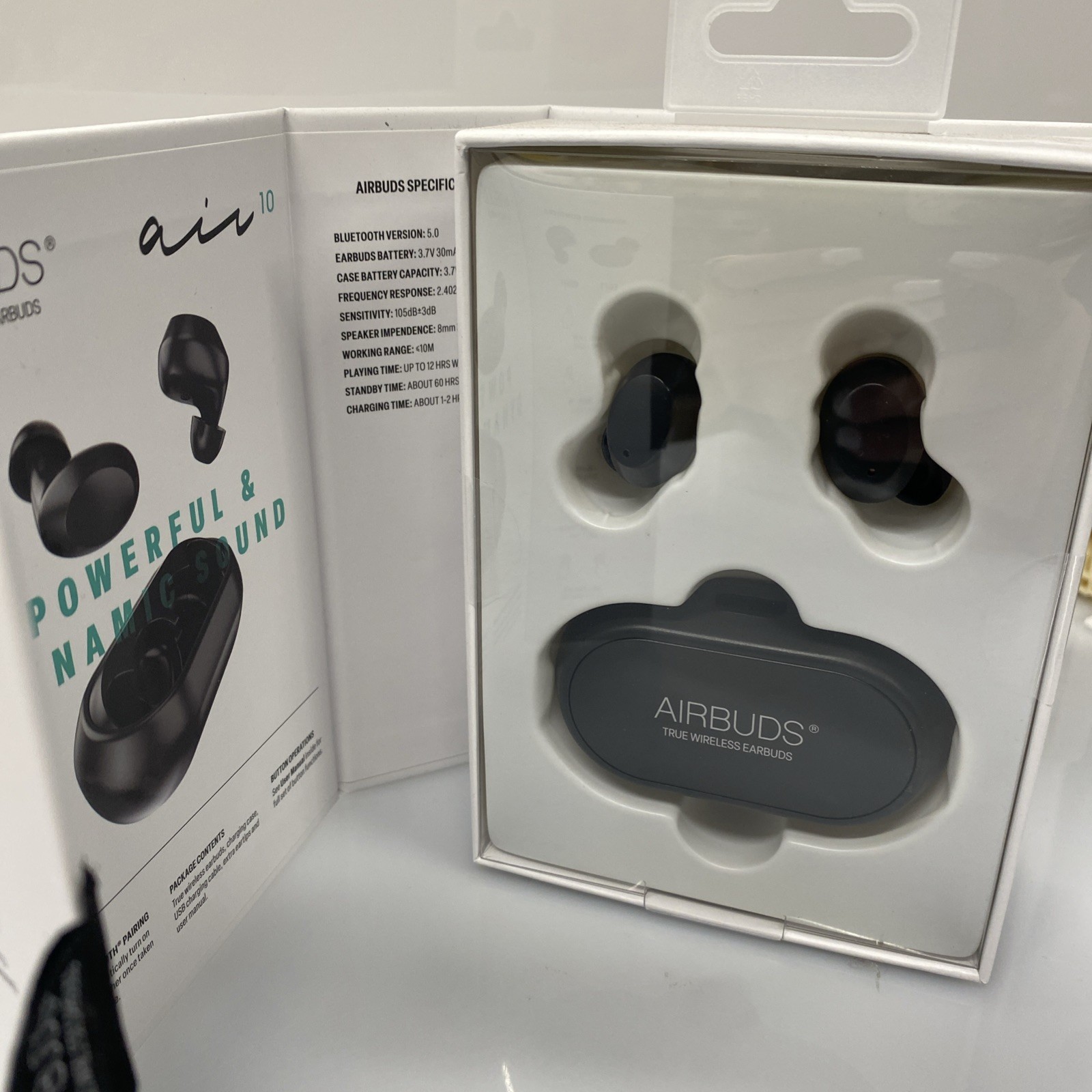 AIRBUDS Air 10 True Wireless Earbuds Black – Playtime Bluetooth