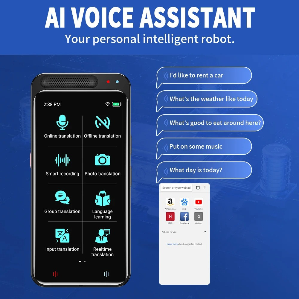 Portable Smart Translator Device 134 Languages Voice Photo Offline WiFi